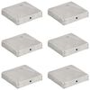 vidaXL Pyramid Fence Post Caps 6 pcs Galvanised Metal 3.58x3.58"