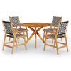 vidaXL Garden Dining Set Natural Wood Solid Acacia Wood, Poly Rattan