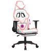 vidaXL Gaming Chair White and Pink Faux leather Medium