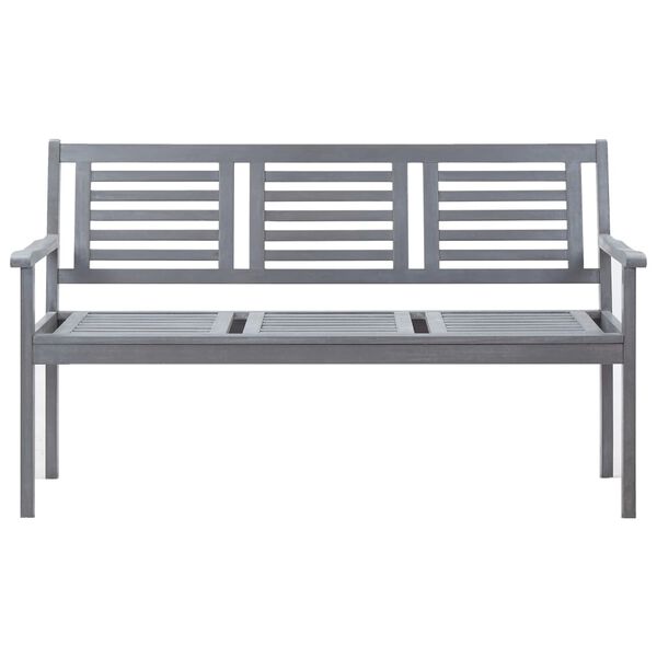 vidaXL Bench Grey Solid eucalyptus wood Medium Durable Bench