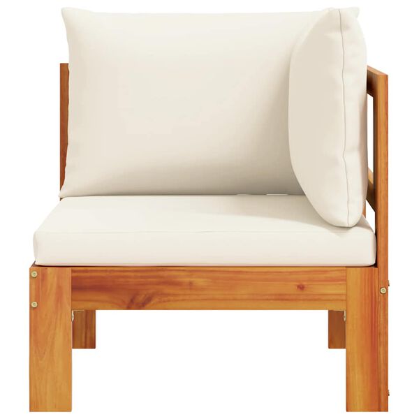 vidaXL Garden Sofa Cream white Solid acacia wood, Polyester