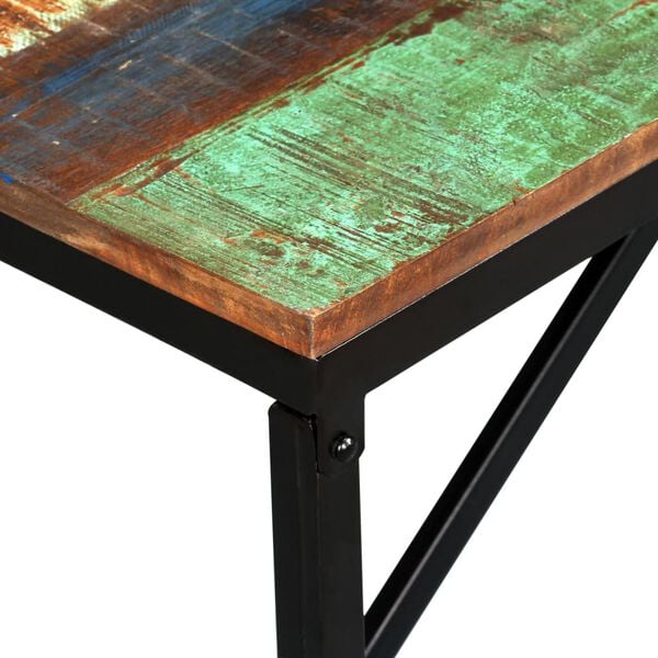 vidaXL Bench Multicolour Solid reclaimed wood, steel 43.3 x 13.8 x 17.7 in