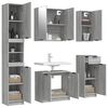 vidaXL Bathroom Furniture Set Grey sonoma Engineered wood, Glass Tall