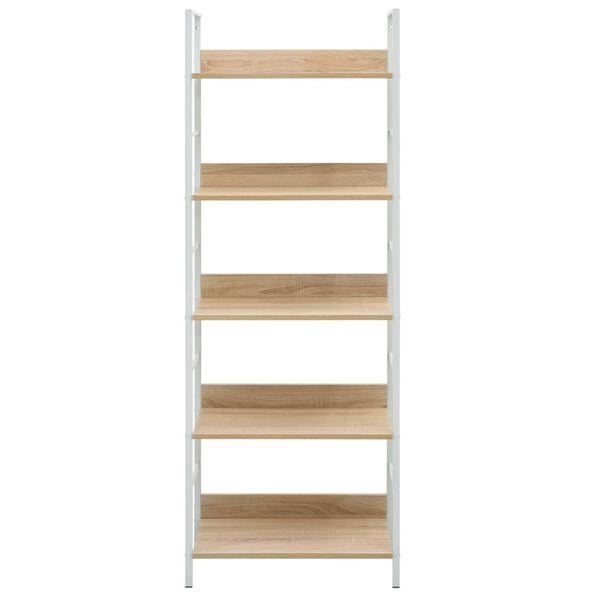 vidaXL Shelf Cabinet Oak and white Engineered wood, steel