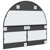 vidaXL Wall Mirror Black Glass with Powder-Coated Iron Frame Medium