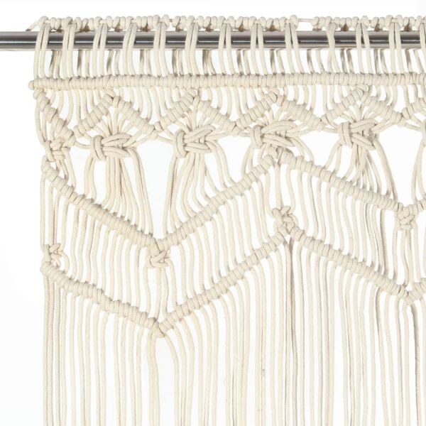 vidaXL Macrame Curtain 55.1x94.5" Cotton