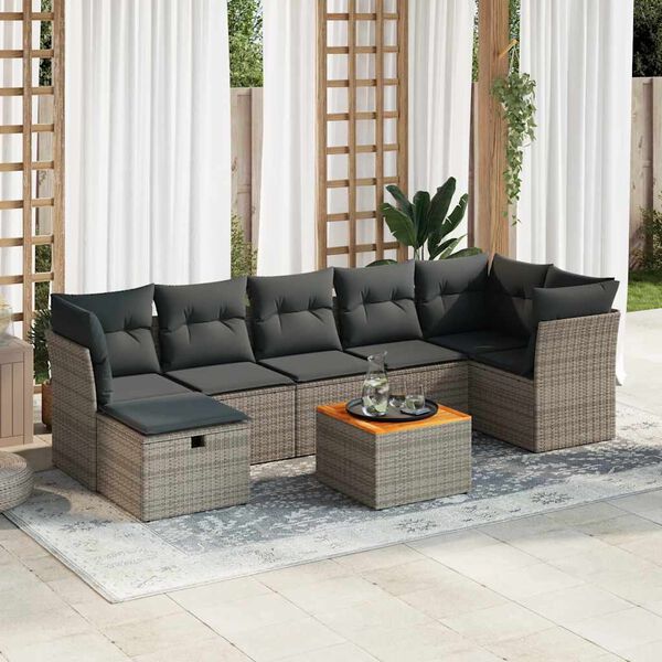 vidaXL Garden Sofa Set Grey