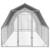 vidaXL Chicken Run Silver Galvanized Steel Large Durable Chicken Run