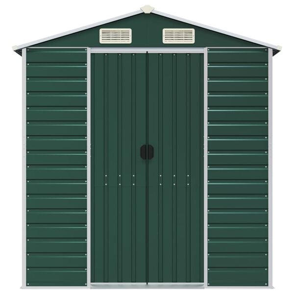 vidaXL Garden Shed Green Galvanized Steel 75.2 x 84.6 x 78.0 in