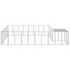 vidaXL Dog Kennel Silver and silver gray Powder-coated steel, PE Large