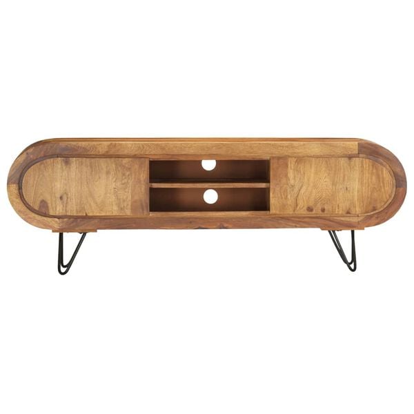 vidaXL TV Stand 55.1"x11.8"x17.7" Solid Wood Acacia