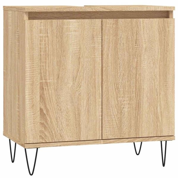 vidaXL Bathroom Cabinet Sonoma Oak Engineered Wood 22.8 x 13.0 x 23.6 in