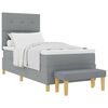 vidaXL Box Spring Bed with Mattress Light gray 39.4" x 78.7" fabric