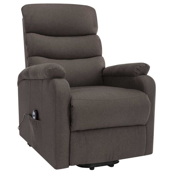 vidaXL Power Lift Massage Recliner Taupe Fabric