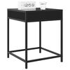vidaXL Bedside Table Black Engineered wood, steel, glass Medium