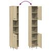 vidaXL Bathroom Cabinet Sonoma Oak Engineered Wood Tall Bathroom Cabinet