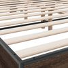 vidaXL Bed Frame Brown Oak Engineered wood, metal, plywood King Size