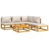 vidaXL Garden Lounge Set Light Grey Solid Acacia Wood 6 Piece Set