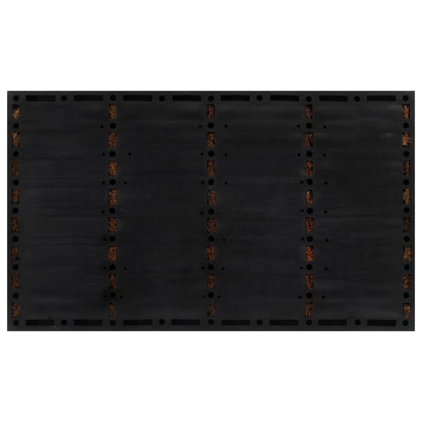 vidaXL Door Mat Black and Brown Rubber and Coir 17.7 x 29.5 in Non-slip