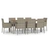 vidaXL Garden Dining Set Grey PE rattan Modular Garden Dining Set