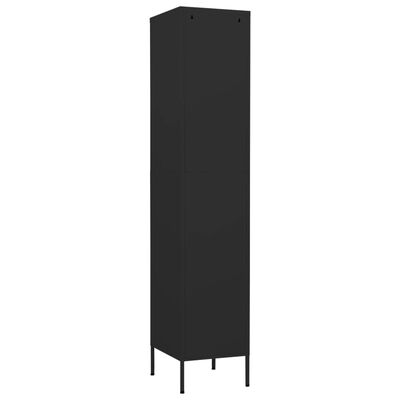vidaXL Locker Cabinet Black 13.8"x18.1"x70.9" Steel