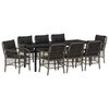 vidaXL Garden Dining Set with Cushion 9 pcs Grey Poly Rattan