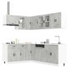 vidaXL Kitchen Cabinet Set Concrete Grey Engineered wood, Glass