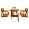vidaXL Garden Dining Set Cream white cushions, Natural acacia wood