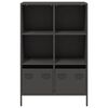 vidaXL Highboard Black Cold-rolled steel Medium Highboard Rectangular