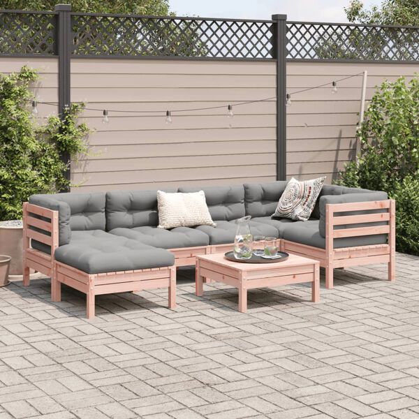 vidaXL Garden Sofa Set Reddish-brown, Grey