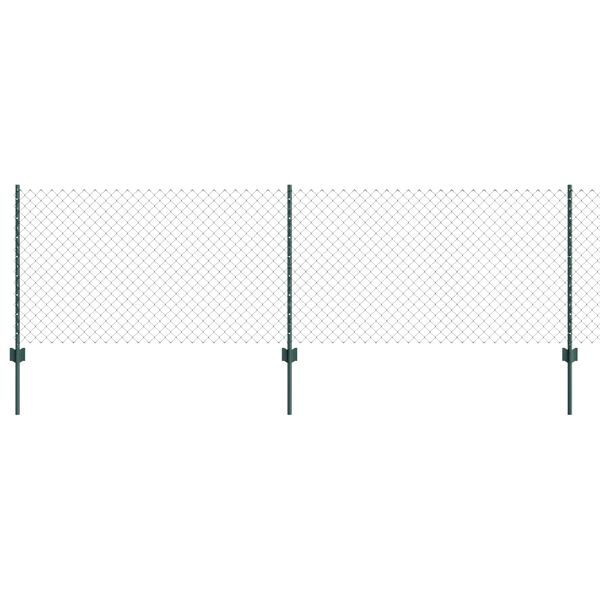 vidaXL Fence and Post Green 2.62 x 32.81 ft Steel