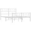 vidaXL Bed Frame White Powder-coated Steel
