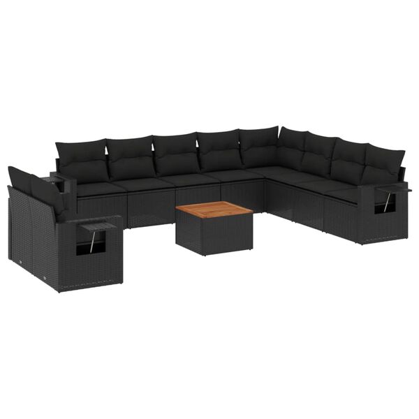 vidaXL Garden Sofa Set Black