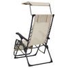 vidaXL Deck Chair Cream Textilene, powder-coated steel Standard Foldable