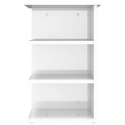 vidaXL Side Cabinet High Gloss White 14"x14"x22" Chipboard