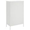 vidaXL Highboard White Steel Medium Highboard Rectangular Industrial