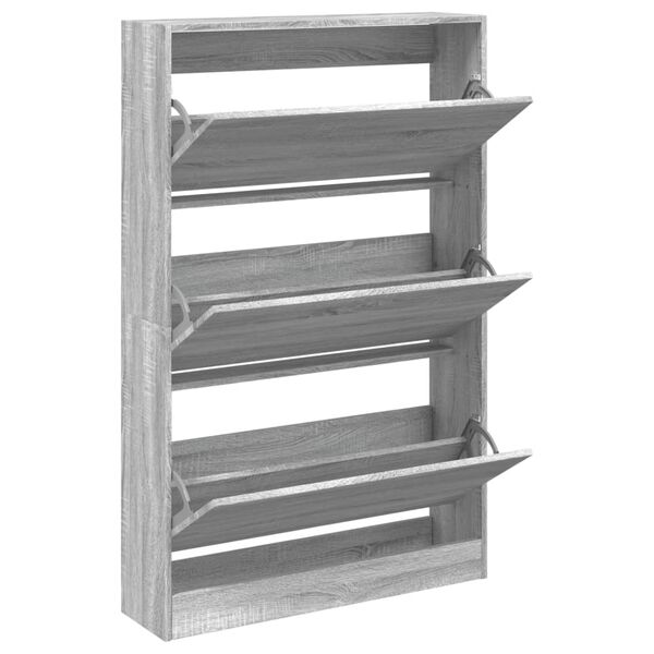 vidaXL Shoe Cabinet Grey Sonoma Engineered Wood 31.5 x 8.3 x 49.4 in