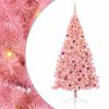vidaXL Artificial Pre-lit Christmas Tree with 300 LEDs Pink 94.5" PVC