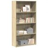 vidaXL Bookcase Sonoma oak Engineered wood 31.5x11.8x59.8 in Bookcase