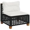 vidaXL Garden Sofa Set Black, Cream White