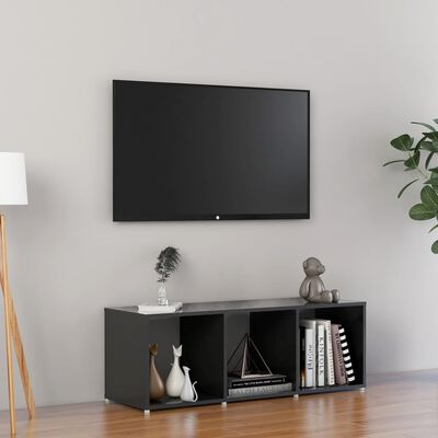 vidaXL TV Stand High Gloss Gray 42.1"x13.8"x14.6" Engineered Wood