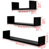 vidaXL Wall Shelf Set of 3 Black MDF with a matte finish