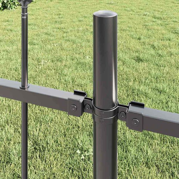 vidaXL Garden Fence Gray 5.1 x 0.8 m Powder-coated steel