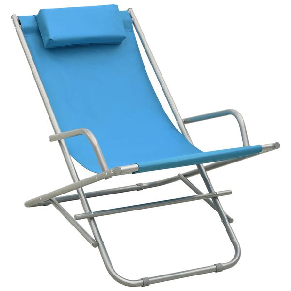 vidaXL Rocking Chair Set of 2 Steel Blue Powder-coated steel, PVC