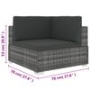 vidaXL Corner Seat Grey PE rattan and powder-coated steel frame Modular