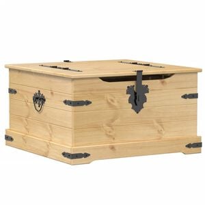 vidaXL Storage Box Honey Pine Solid pine wood, engineered wood, metal