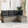 vidaXL Garden Sofa Set Light grey PE Rattan Large Modular