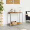 vidaXL Outdoor Table with Shelf Natural and grey 31.5" x 13.8" x 29.5