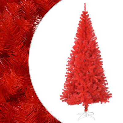 vidaXL Artificial Christmas Tree with Stand Red 6 ft PVC