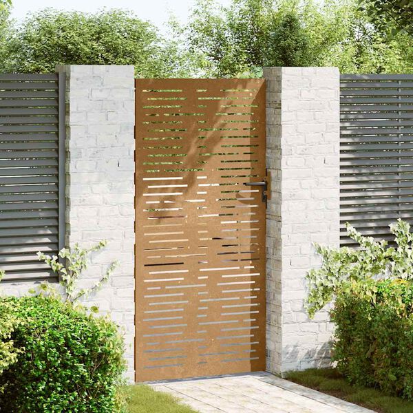 vidaXL Garden Gate 33.5x78.7" Corten Steel Square Design